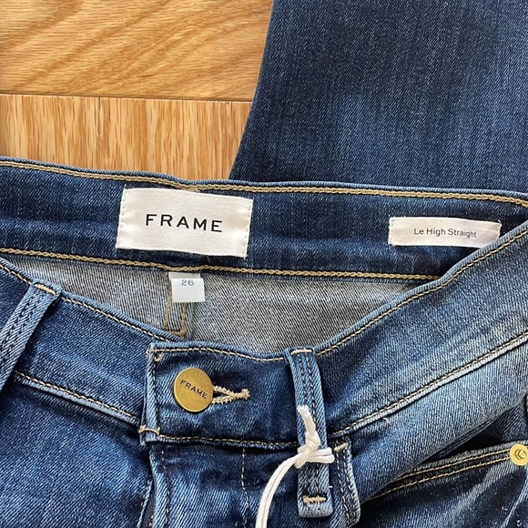 Frame Le High Raw Hem Ankle Straight Leg Jeans NWT - Picture 10 of 11